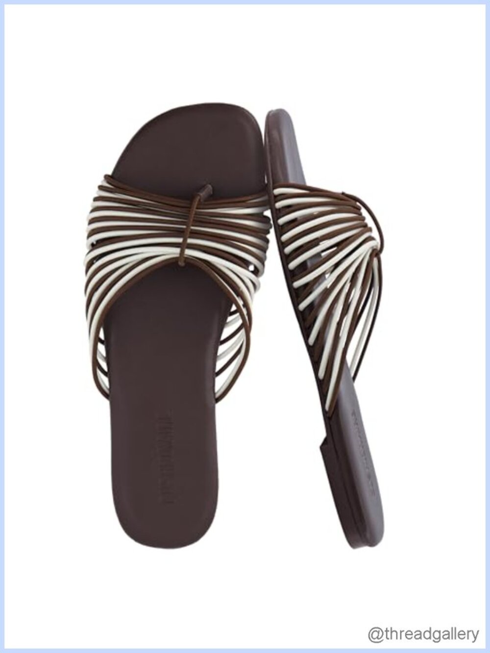 Womens Strappy Flat Slide Sandals Square Toe Cushioned Multi-Strap